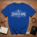 Jesus Is King Crown Cross Christian Faith Worship Bible Verse Gospel