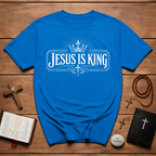 Jesus Is King Crown Cross Christian Faith Worship Bible Verse Gospel