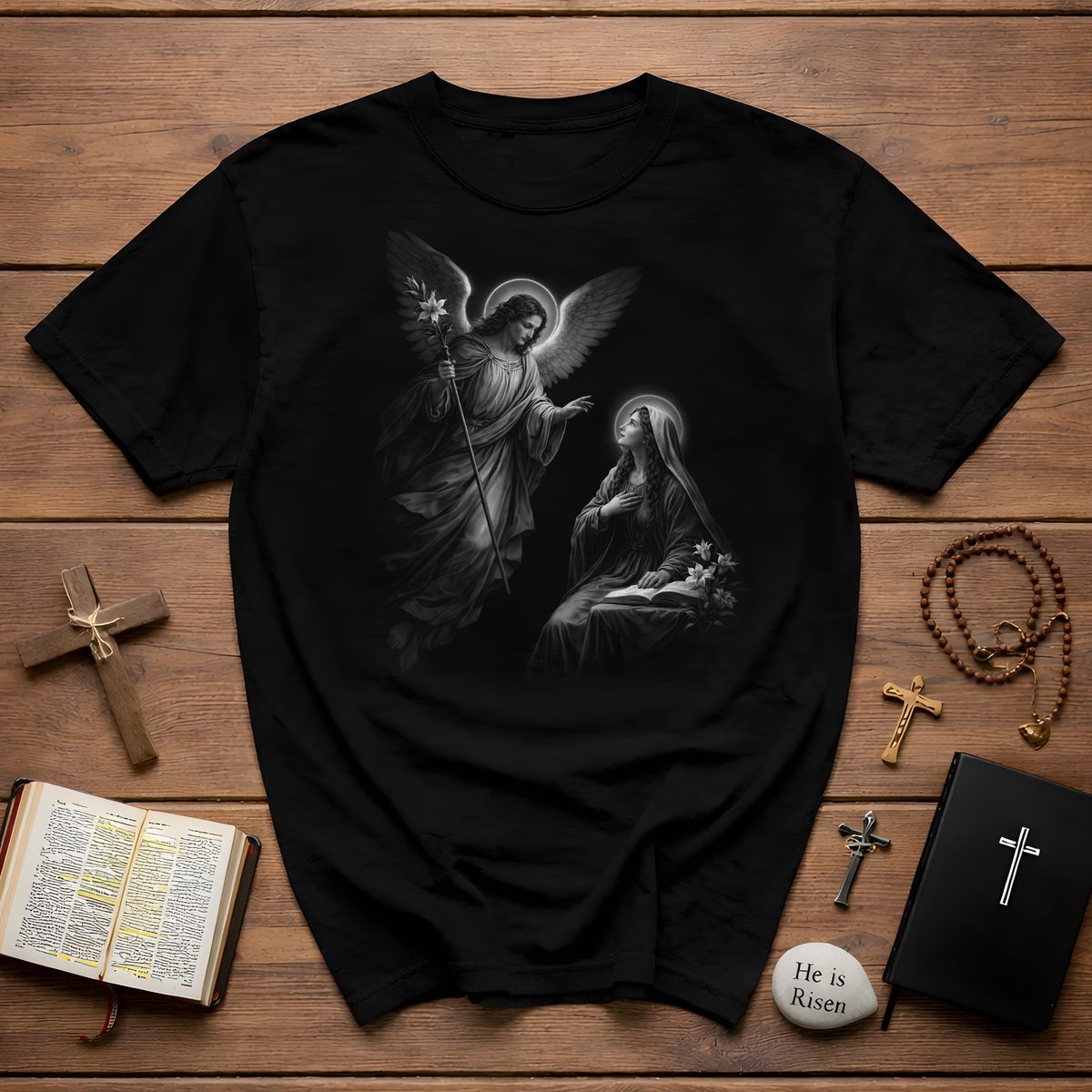 Annunciation Angel Gabriel And Virgin Mary T-Shirt