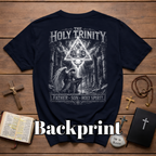 The Holy Trinity Father Son Holy Spirit Angelic Spiritual Warfare Christian Faith Artwork T-Shirt