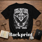 One Nation Under God Eagle Cross 1776 2026 Patriotic Christian American Flag Faith Freedom