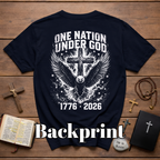 One Nation Under God Eagle Cross 1776 2026 Patriotic Christian American Flag Faith Freedom