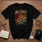 The Holy Trinity All Seeing Eye Crowned Triangle And Crossed Swords Mystic Christian Symbolism T-Shirt