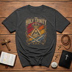 The Holy Trinity All Seeing Eye Crowned Triangle And Crossed Swords Mystic Christian Symbolism T-Shirt