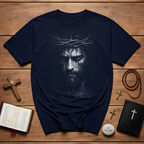 Jesus christ crown of thorns suffering savior portrait for good friday and easter faith reflection T-Shirt