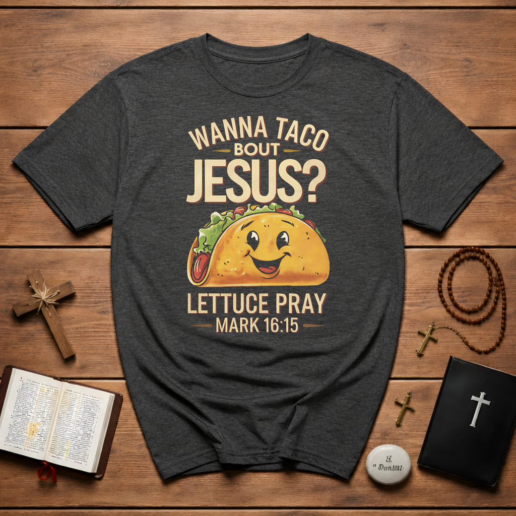 Cinco de mayo wanna taco bout jesus lettuce pray mark 16 15 T-Shirt