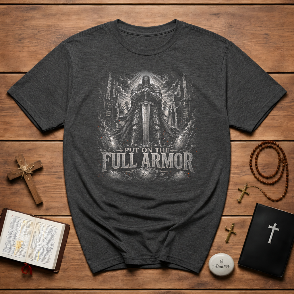 Put On The Full Armor The Word Of God Christian Knight Spiritual Warfare Armor Of God T-Shirt
