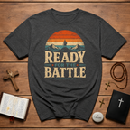 Ready For The Battle 1 Corinthians 16 13 Christian Warrior Mountain Sunset T-Shirt