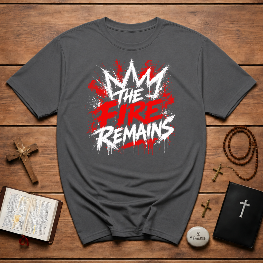 The Fire Remains Crown Graffiti Motivation For Athletes Gamers Rock And Metal Fans T-Shirt