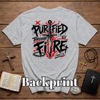 Purified Through Fire Christian Sword Cross 1 Peter 1 7 Bible Verse Faith