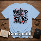 Purified Through Fire Christian Sword Cross 1 Peter 1 7 Bible Verse Faith