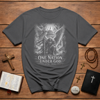 One Nation Under God 1776 2026 Christian Patriotic Archangel Warrior American Faith Freedom T-Shirt