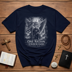 One Nation Under God 1776 2026 Christian Patriotic Archangel Warrior American Faith Freedom T-Shirt