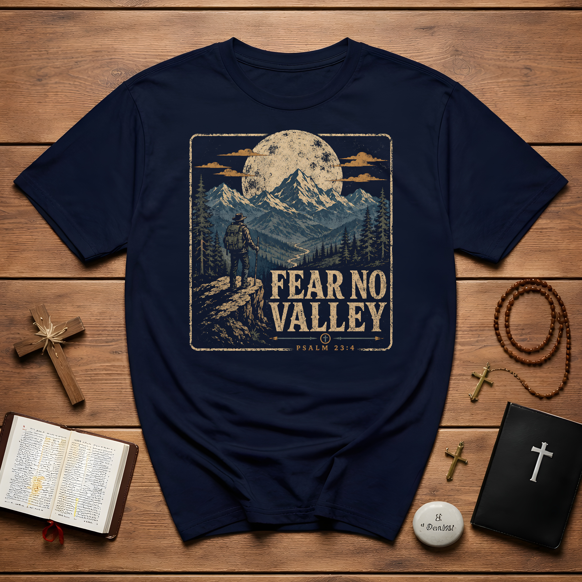Fear No Valley Psalm 23 4 Christian Hiking Mountain Landscape Faith Outdoors