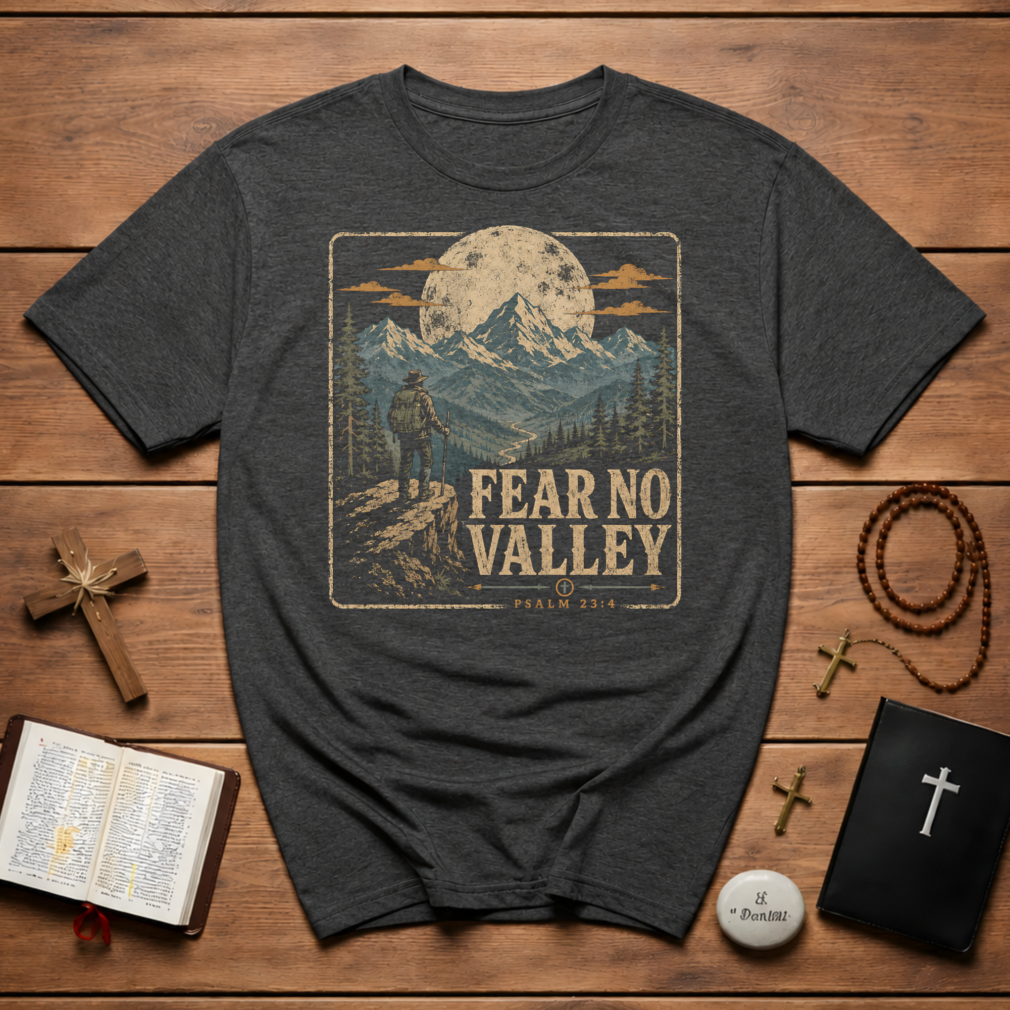 Fear No Valley Psalm 23 4 Christian Hiking Mountain Landscape Faith Outdoors
