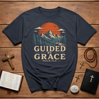 Guided By Grace Psalm 32 8 Christian Hiking Mountain Bible Verse Faith Outdoors T-Shirt
