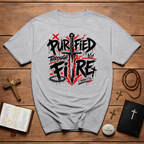 Purified Through Fire Christian Sword Cross 1 Peter 1 7 Bible Verse Faith