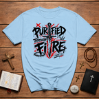 Purified Through Fire Christian Sword Cross 1 Peter 1 7 Bible Verse Faith