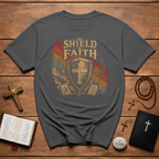 The Shield Of Faith Ephesians 6 16 Put On The Full Armor Of God Christian Warrior Cross Emblem T-Shirt