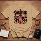 Purified Through Fire Christian Sword Cross 1 Peter 1 7 Bible Verse Faith