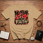 No Fear In Faith God Over All Romans 8 31 Christian Cross Victory T-Shirt