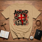 Armored In Faith T-Shirt — Ephesians 6:11 Shield Christian Tee