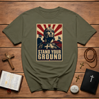 Stand Your Ground Christian Crusader Knight Warrior Faith Strength And Courage T-Shirt