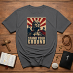 Stand Your Ground Christian Crusader Knight Warrior Faith Strength And Courage T-Shirt