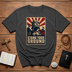 Stand Your Ground Christian Crusader Knight Warrior Faith Strength And Courage T-Shirt