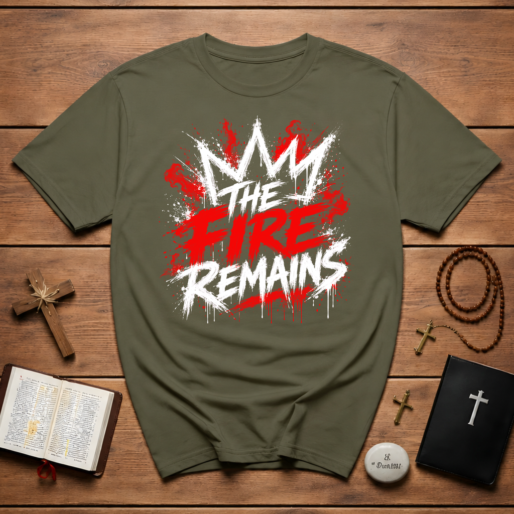 The Fire Remains Christian Revival Zechariah 4 6 Not By Might Not By Power T-Shirt