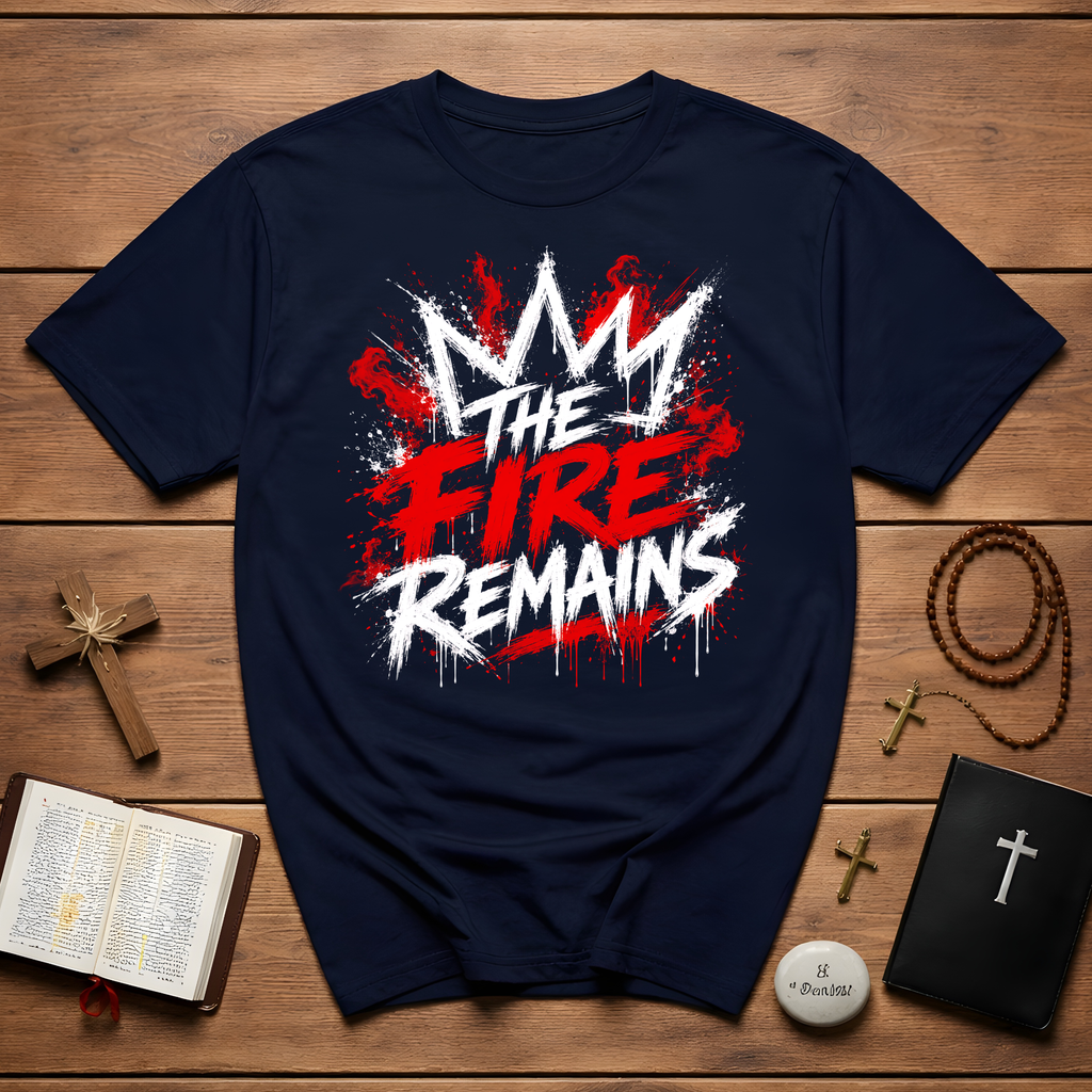 The Fire Remains Christian Revival Zechariah 4 6 Not By Might Not By Power T-Shirt