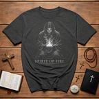 Spirit Of Fire Acts 2 3 Jesus With Holy Spirit Flame Christian Faith Artwork T-Shirt
