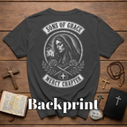 Sons Of Grace Mercy Chapter Gothic Virgin Mary Cross And Roses Catholic Biker Faith Emblem