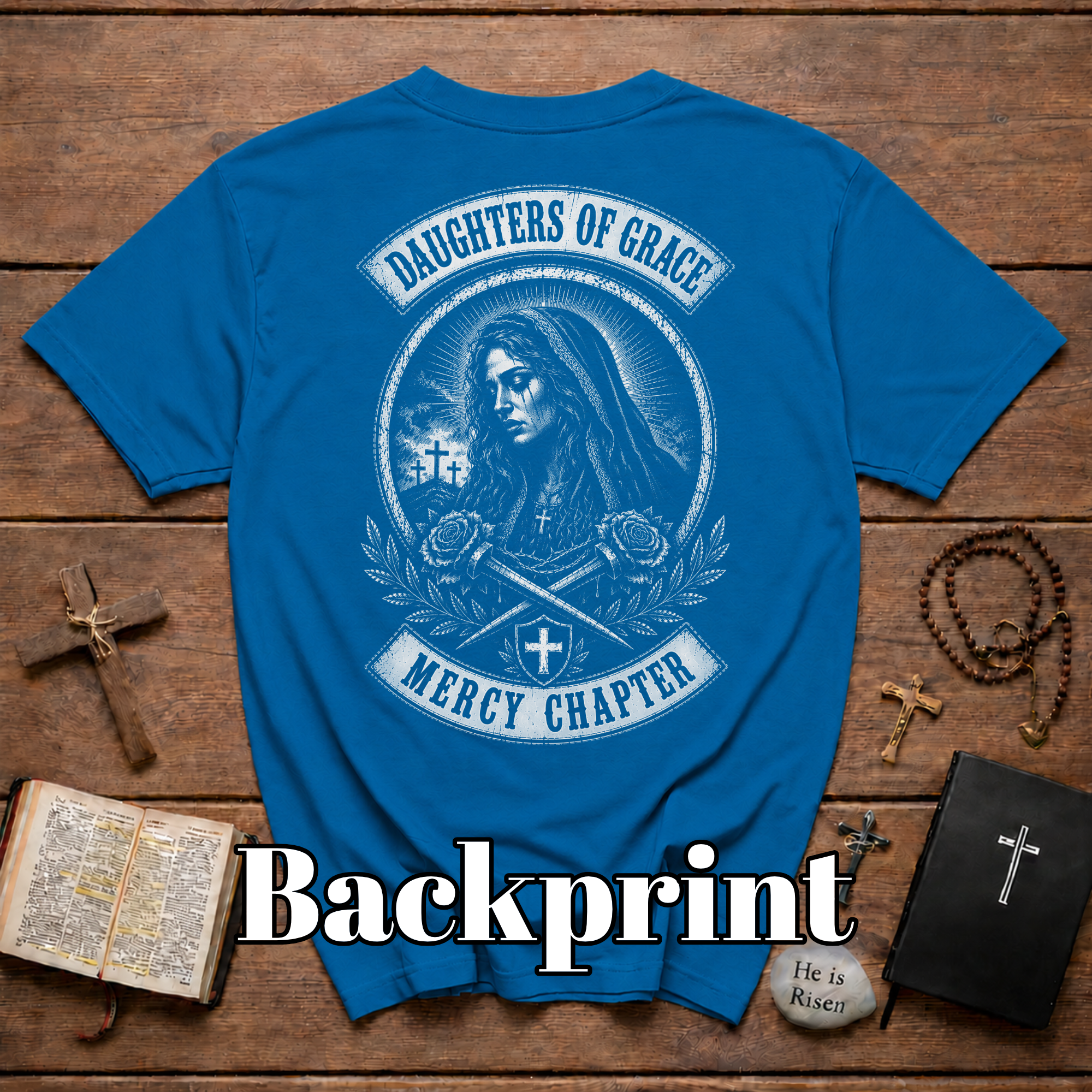 Daughters Of Grace Mercy Chapter Gothic Sacred Cross Roses Christian Biker Style