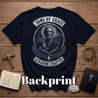 Sons Of Grace Kingdom Chapter Christian Warrior Saint Peter Keys Cross Emblem T-Shirt