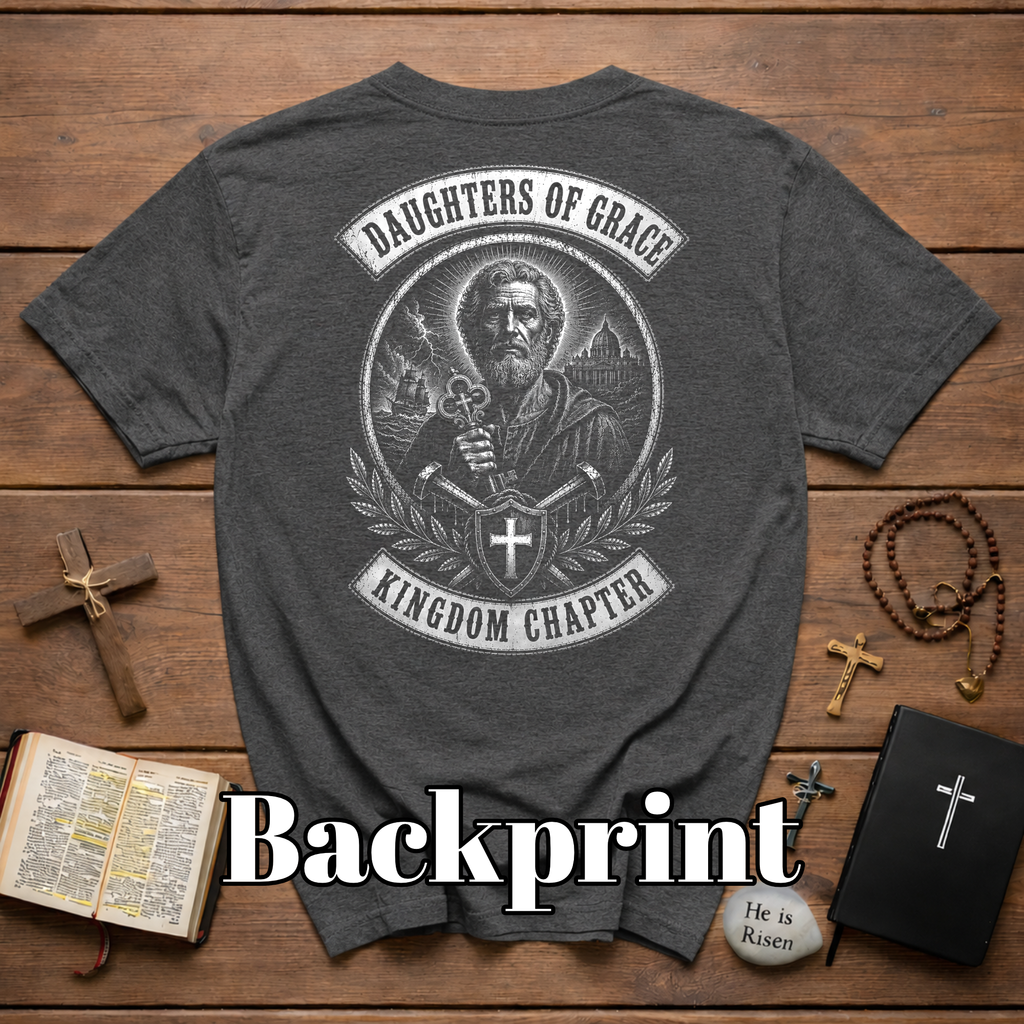 Daughters Of Grace Kingdom Chapter Lion Of Judah Christian Cross Shield And Swords Emblem T-Shirt