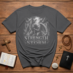 Strength In The Storm Angel Warrior Faith Spiritual Battle Christian Strength T-Shirt