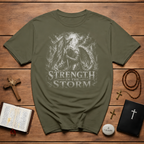 Strength In The Storm Angel Warrior Faith Spiritual Battle Christian Strength T-Shirt