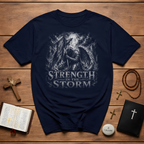 Strength In The Storm Angel Warrior Faith Spiritual Battle Christian Strength T-Shirt
