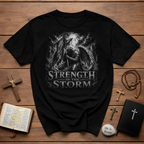 Strength In The Storm Angel Warrior Faith Spiritual Battle Christian Strength T-Shirt