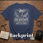The Heavens Declare His Glory Psalm 19 1 Christian Angel Trumpet Biblical Verse T-Shirt