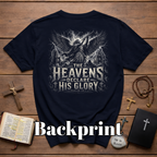 The Heavens Declare His Glory Psalm 19 1 Christian Angel Trumpet Biblical Verse T-Shirt