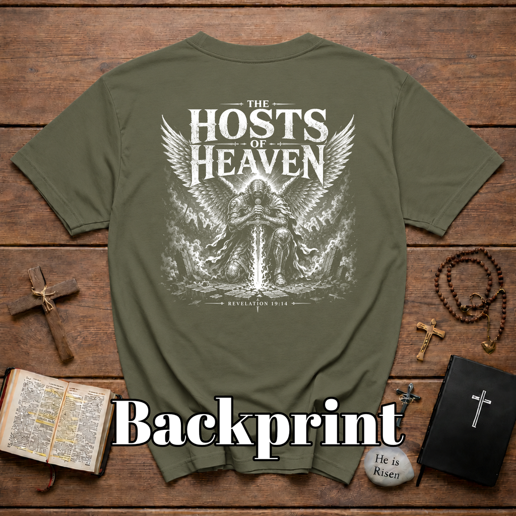 The Hosts of Heaven T-Shirt — Revelation 19:14 Angelic Warrior Graphic