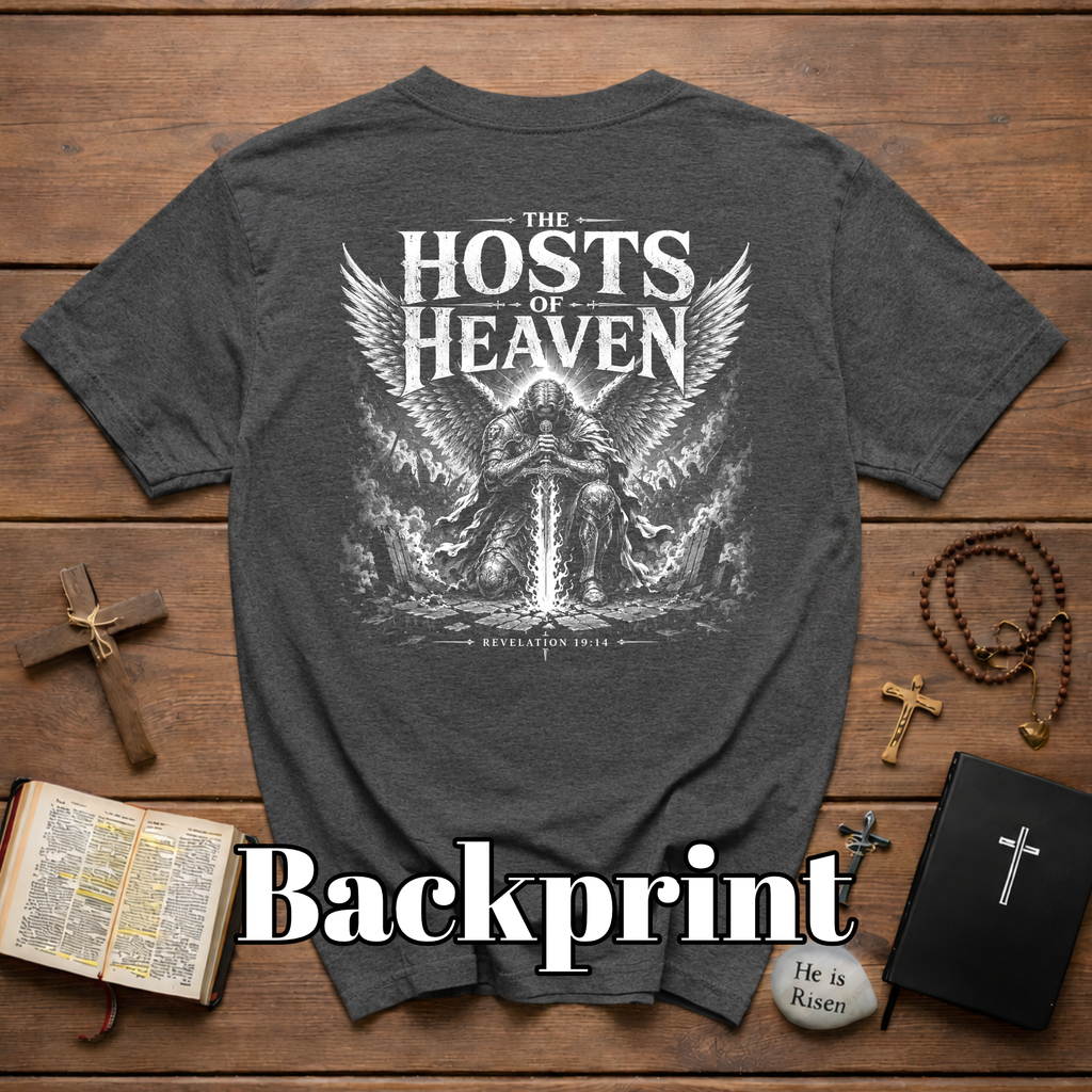 The Hosts of Heaven T-Shirt — Revelation 19:14 Angelic Warrior Graphic