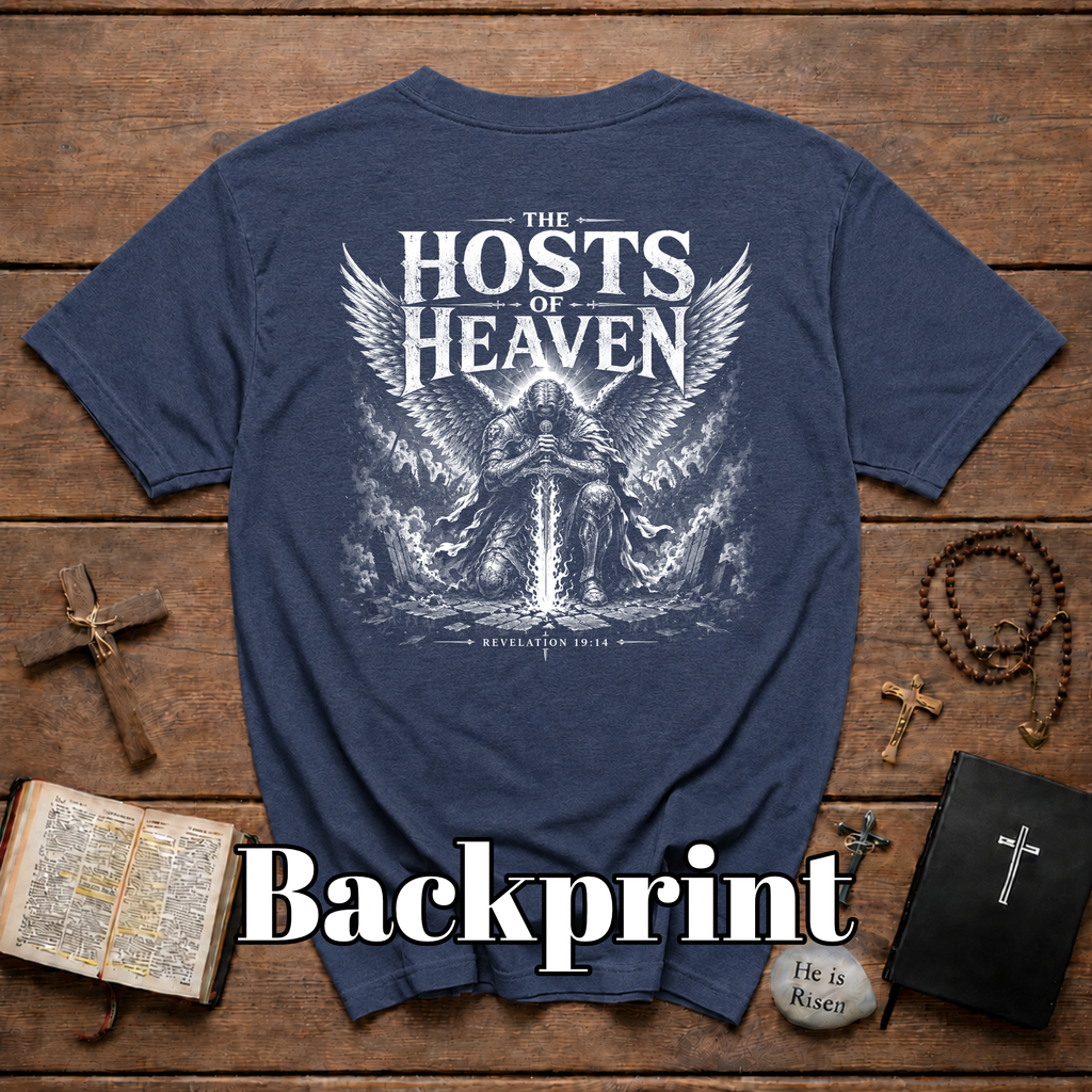 The Hosts of Heaven T-Shirt — Revelation 19:14 Angelic Warrior Graphic