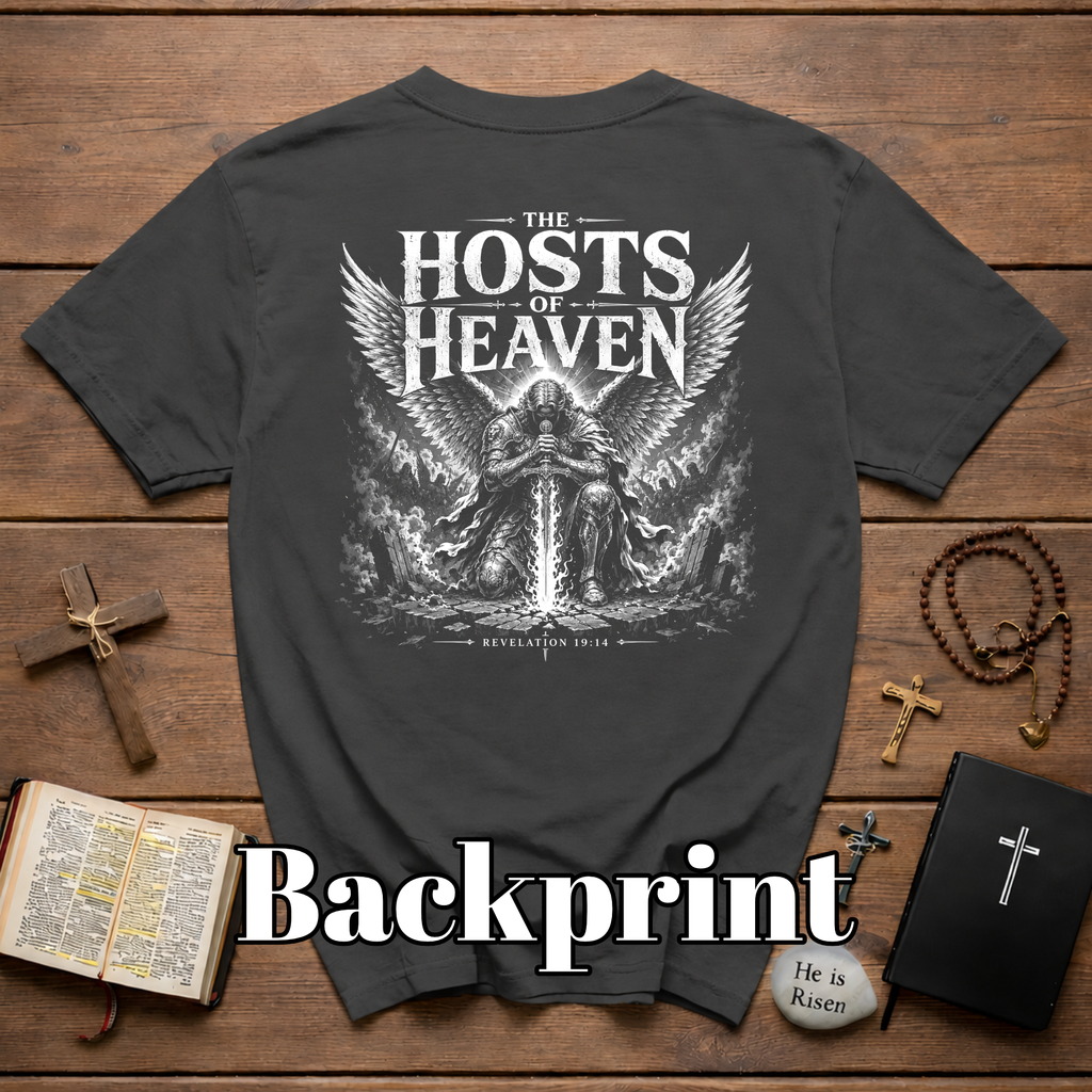 The Hosts of Heaven T-Shirt — Revelation 19:14 Angelic Warrior Graphic