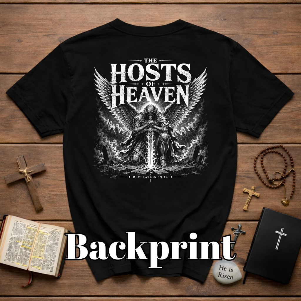 The Hosts of Heaven T-Shirt — Revelation 19:14 Angelic Warrior Graphic