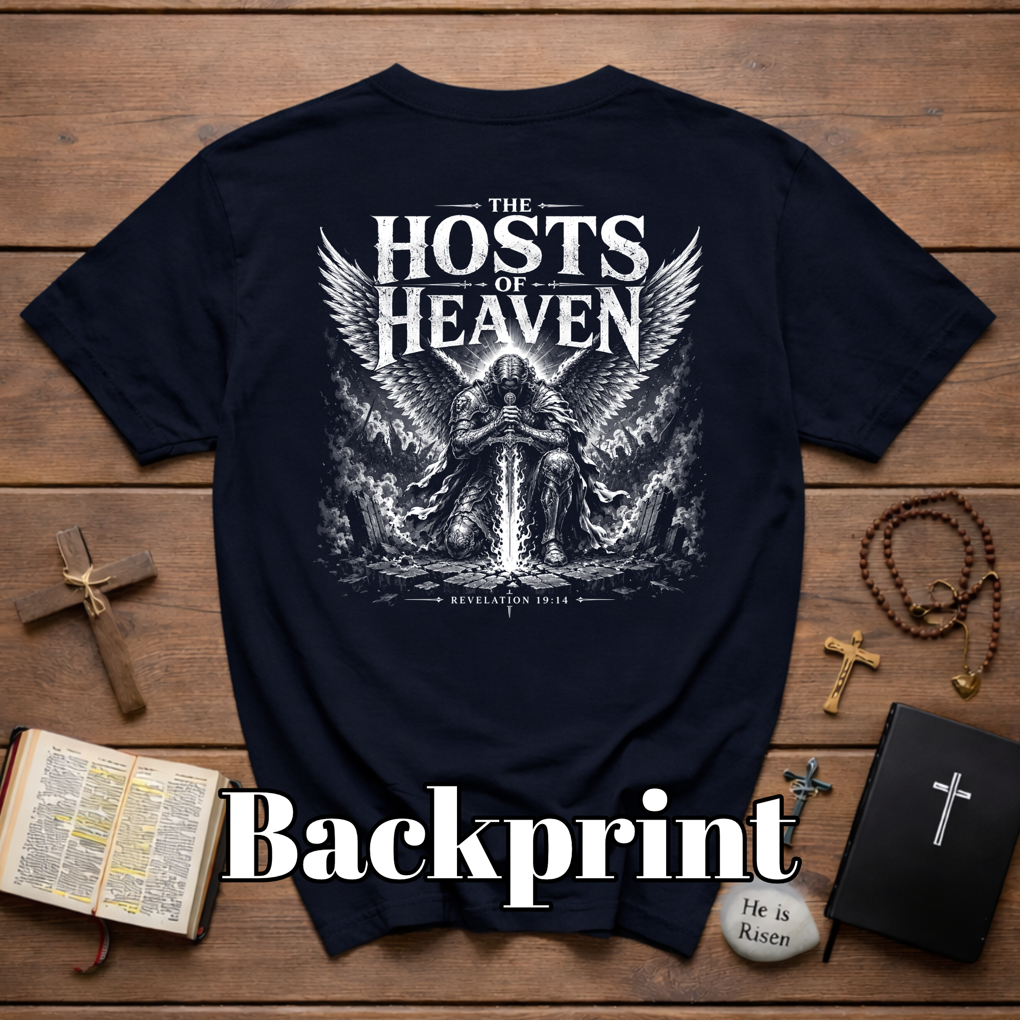 The Hosts of Heaven T-Shirt — Revelation 19:14 Angelic Warrior Graphic