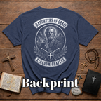 Daughters Of Grace Kingdom Chapter Christian Warrior Saint With Cross Shield Keys T-Shirt