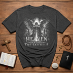 Heaven Defends The Faithful Guardian Angel Christian Warrior Spiritual Warfare T-Shirt